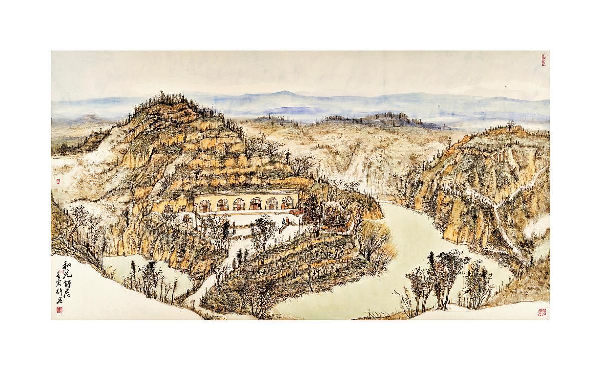 首页>文化《向阳人家》(国画)许飞窑洞兮,大山之眼睛,张望神奇之宇宙