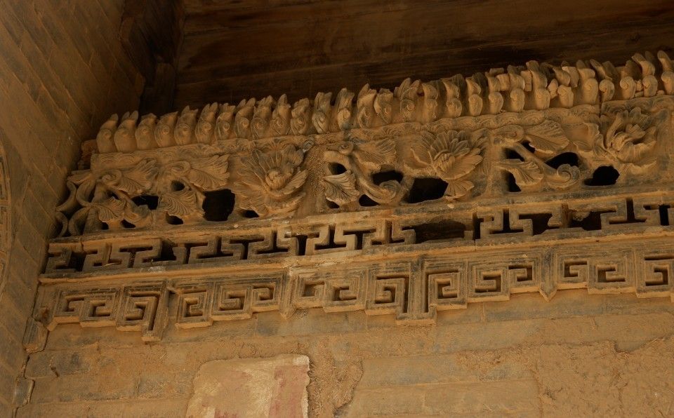 党家庄传统村落祭先祠一处墙角