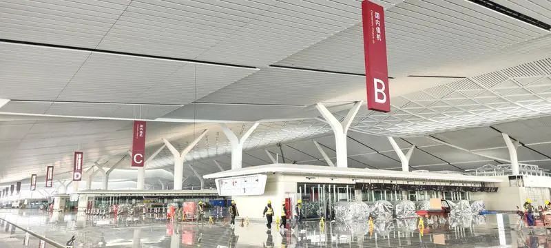 进度达90西安咸阳国际机场t5航站楼抢先看