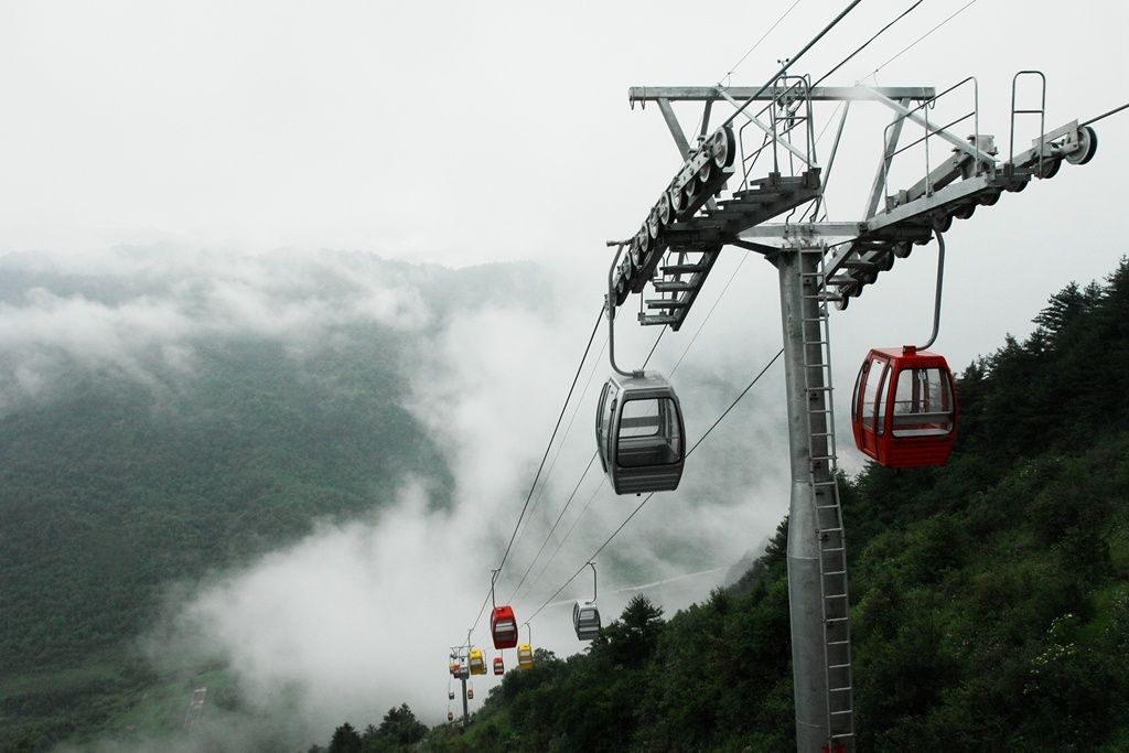 紫柏山索道。