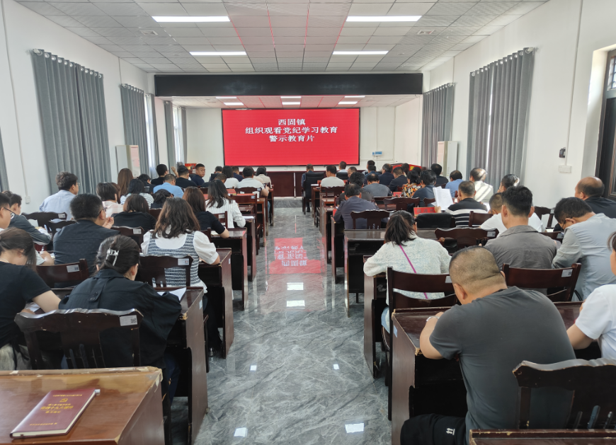 白水县西固镇组织观看党纪学习教育警示教育片
